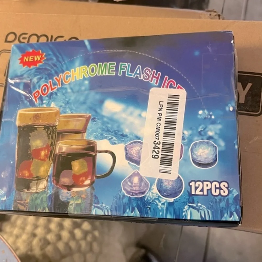 Multi Color 8 Mode LED Light Up Ice Cube | One cube makes 7 colors | 12 pack